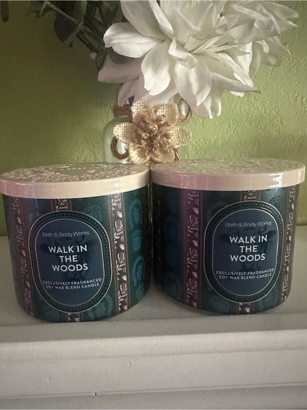 Bath & Body Works Walk in the Woods Candle bundle - Teal & Navy